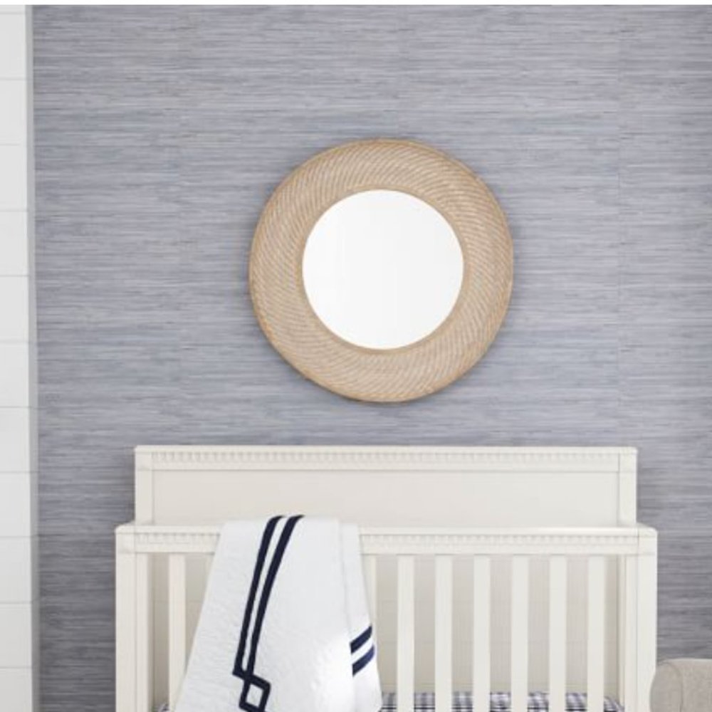 Pottery Barn Kids Seagrass Peel & Stick Wallpaper Grey - Discontinued color